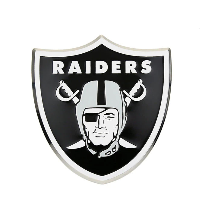 AUTHENTIC NFL RAIDERS Auto Car Truck SUV VAN Heavy Duty Real Chrome Metal Emblem