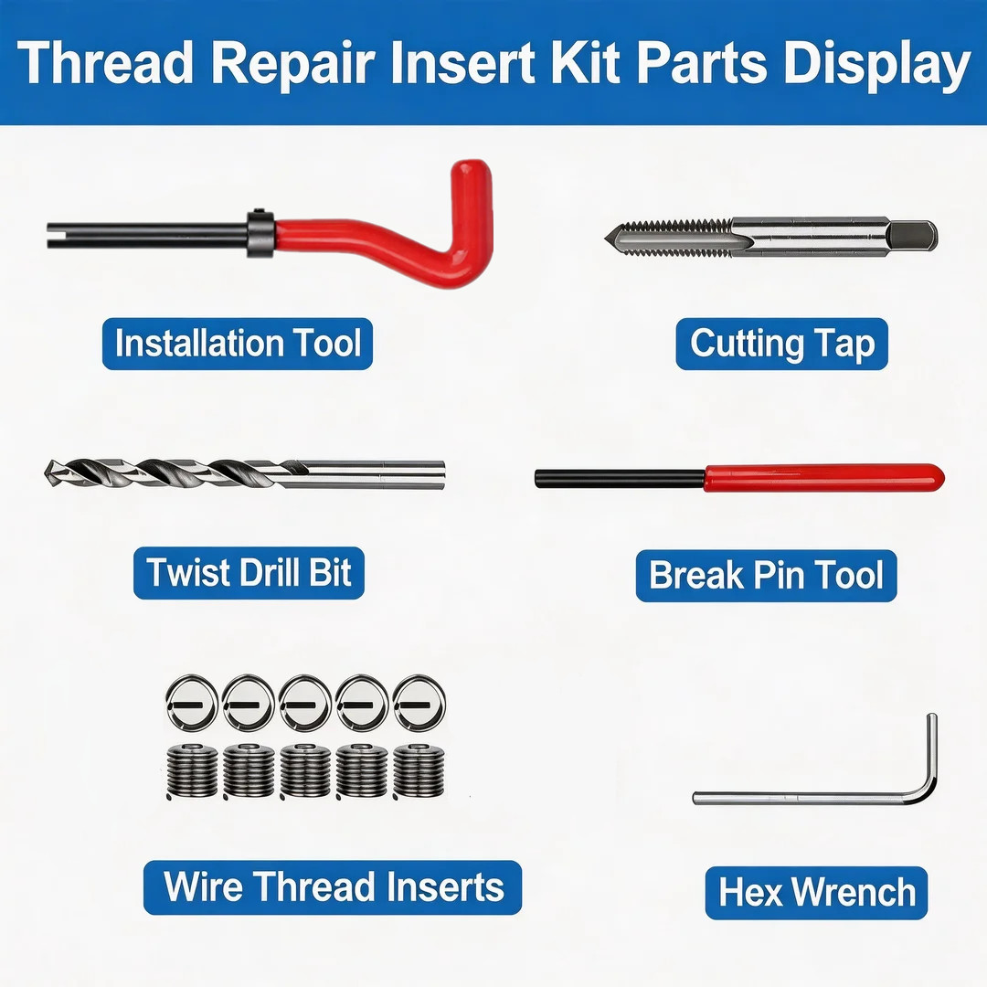 15PC M7x1.0 Thread Repair Kit Stainless Steel Helicoil Insert Set
