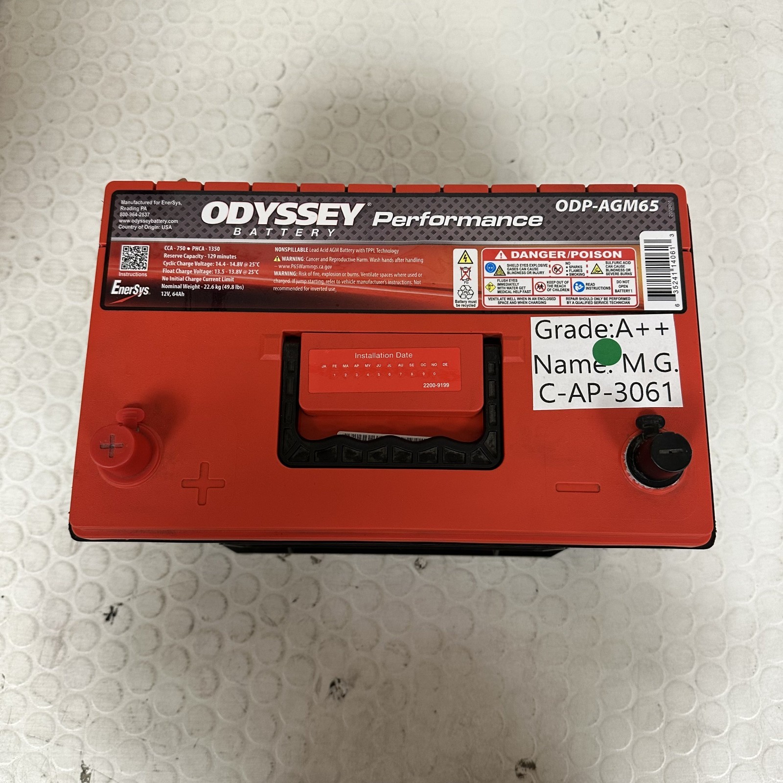 Odyssey ODP-AGM65 Performance Series AGM Battery 750CCA Ford F-250 Super Duty