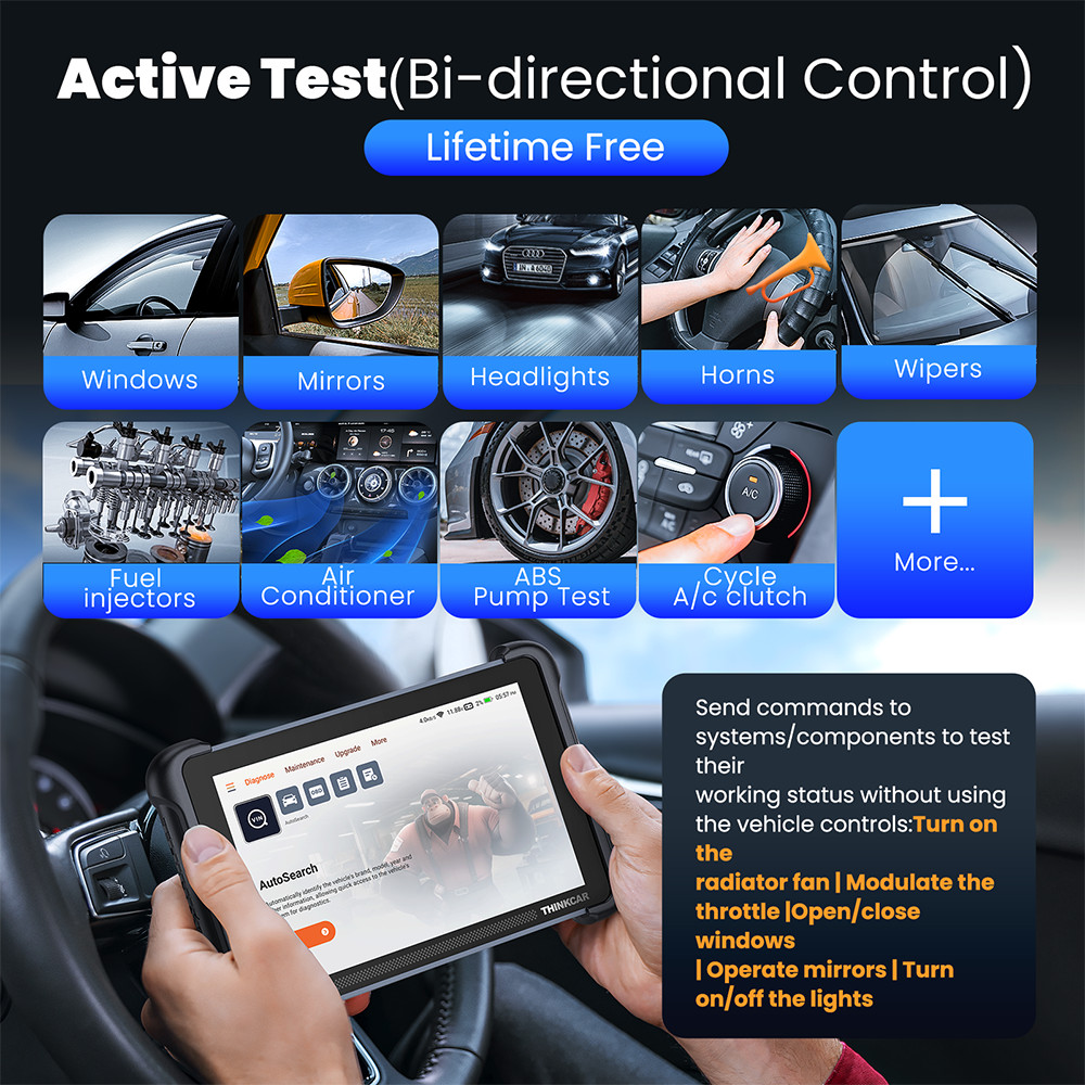 ThinkScan 689BT Car Diagnostic Scan Tool Bidirectional E.CU Coding TPMS 4 SENSOR