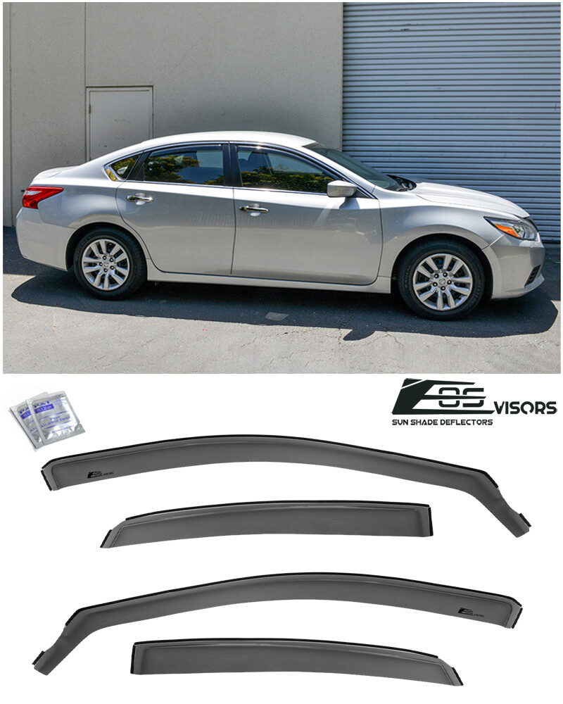 For 13-18 Nissan Altima In-Channel SMOKE TINTED Side Window Visors Deflectors
