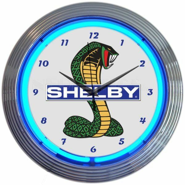 Neon Clock – Shelby Cobra Mustang * FREE USA SHIPPING! Ships WORLDWIDE! GT500 😎