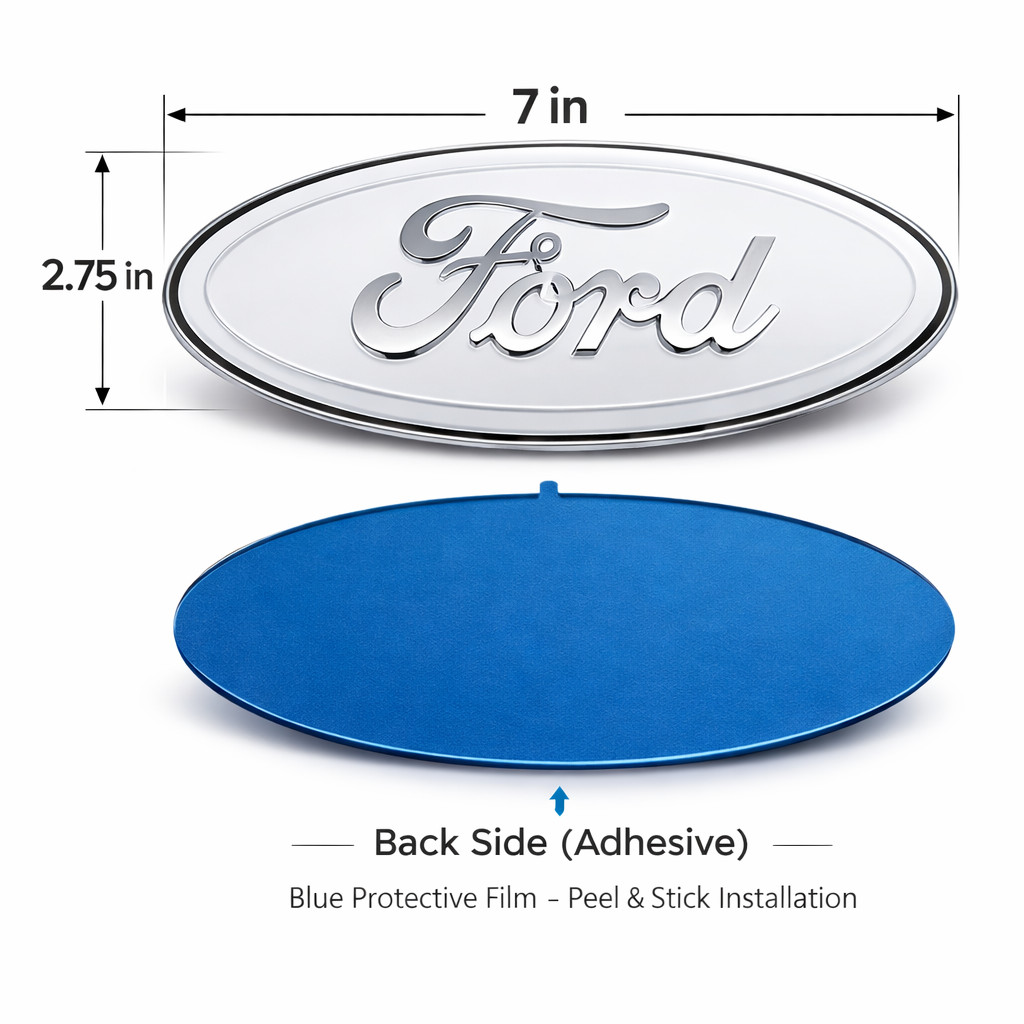 7INCH FORD EMBLEM FRONT GRILLE TAILGATE BADGE WHITE LOGO ESCAPE EXCURSION TAURUS