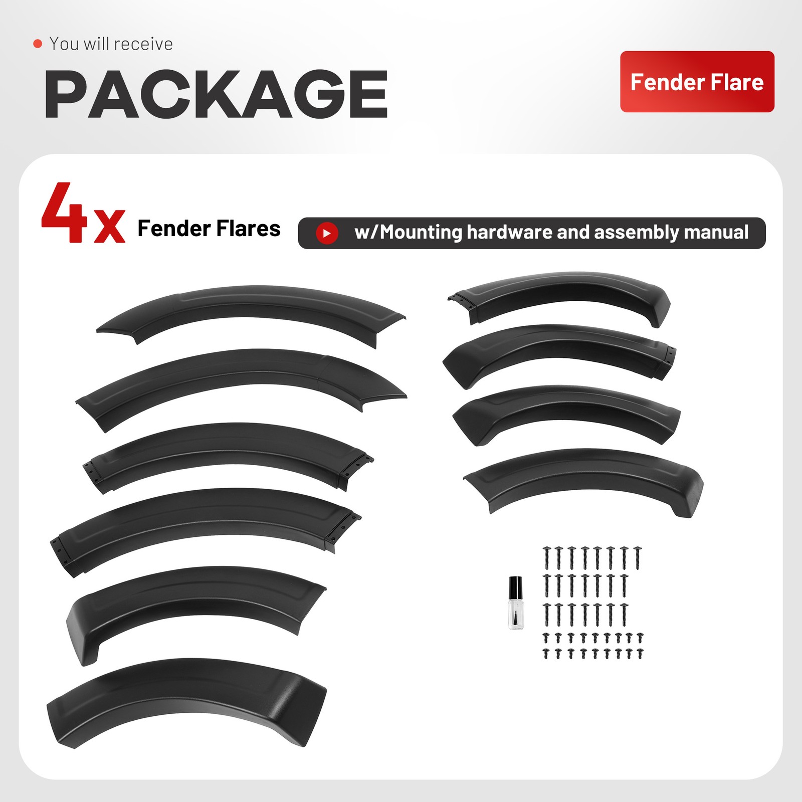 Front Rear Fender Flare Set Textured For 2011-2016 Ford F-250 F-350 Super Duty