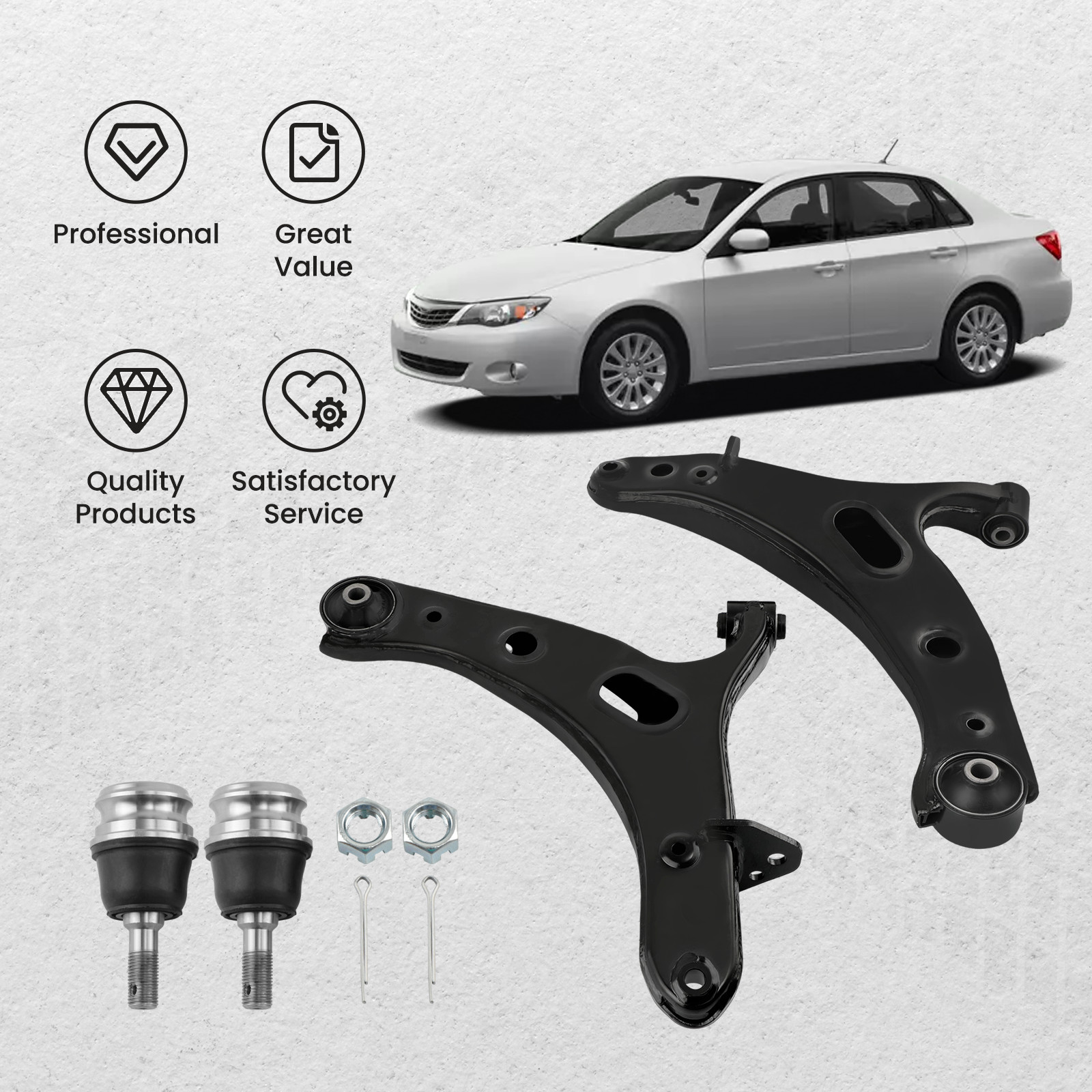 Pair Front Lower Control Arms w/Ball Joint For Subaru Legacy Outback 2010-2014