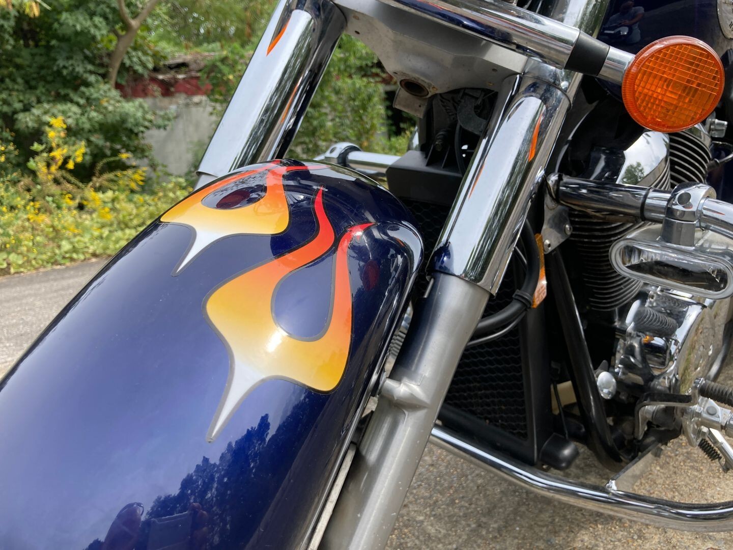 Motorcycle Flame Decals 6pc set – White Hot Fire – For Harley Honda DT6