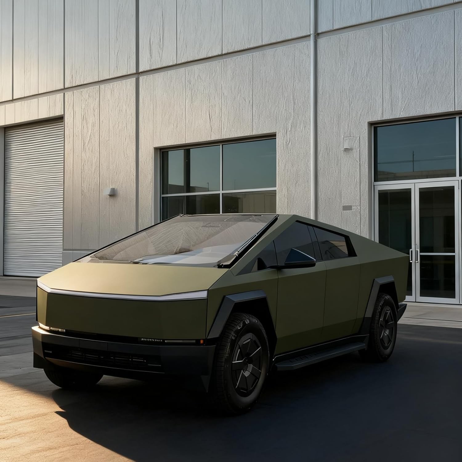 Cybertruck DIY PPF Paint Protection Film Wrap Color Changing Matte Armored Green