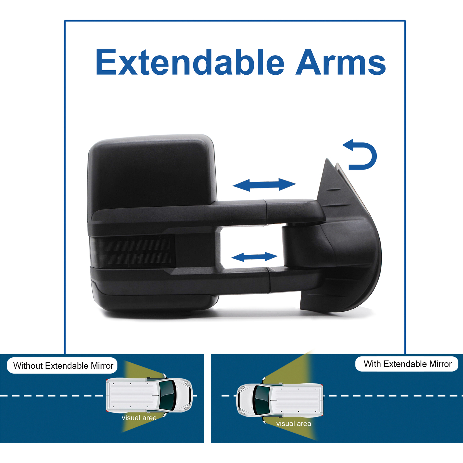Manual Fold Tow Mirrors Fit 2009 2010 2011 2012 2013 Chevy Silverado 1500 2500
