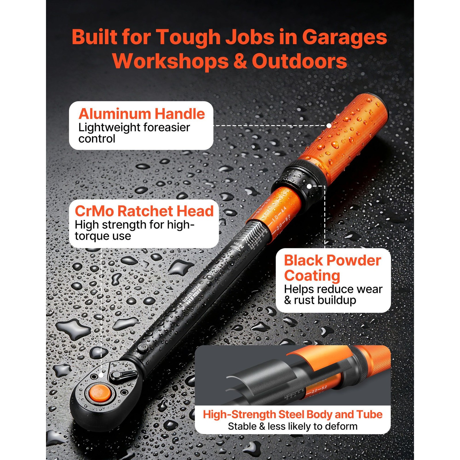 1/2 Drive Click Torque Wrench 20-220 Nm ±3% Set