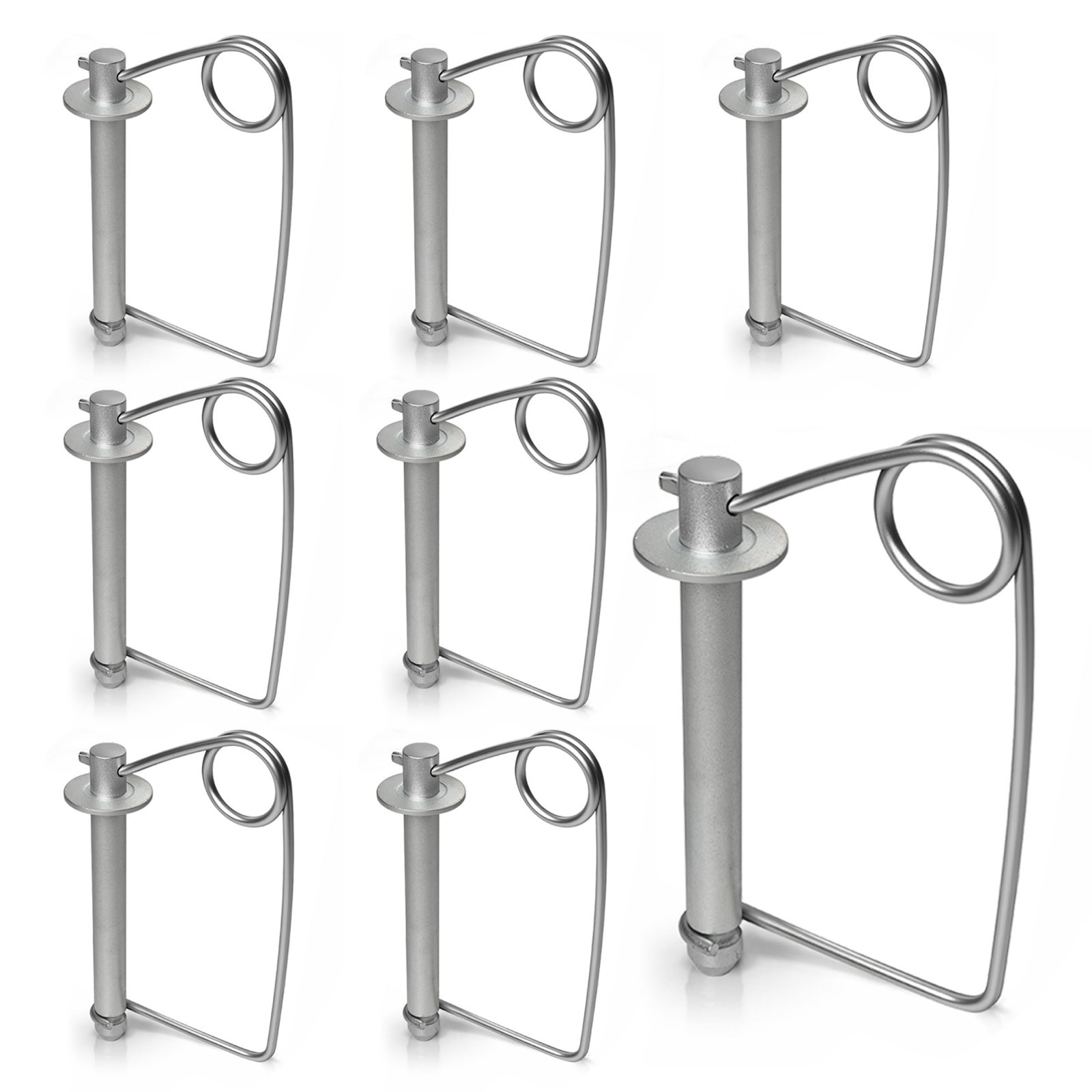 5/8″ Locking Trailer Hitch Pin Set – 8-Pack, Heavy Duty Carbon Steel, Galvanized