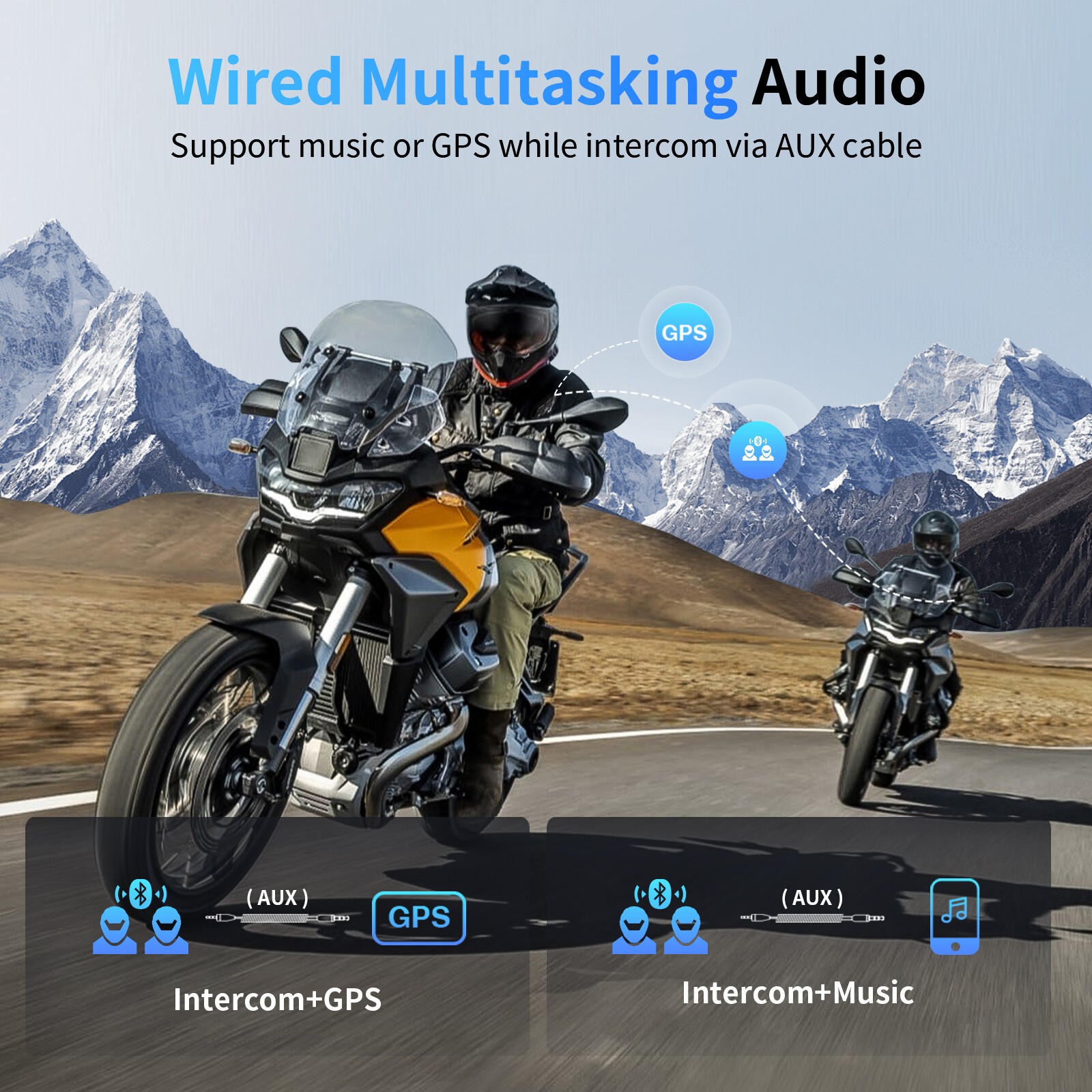 M1-S PRO 2000m 8 Riders Motorcycle Helmet Intercom Motorbike Bluetooth Headset