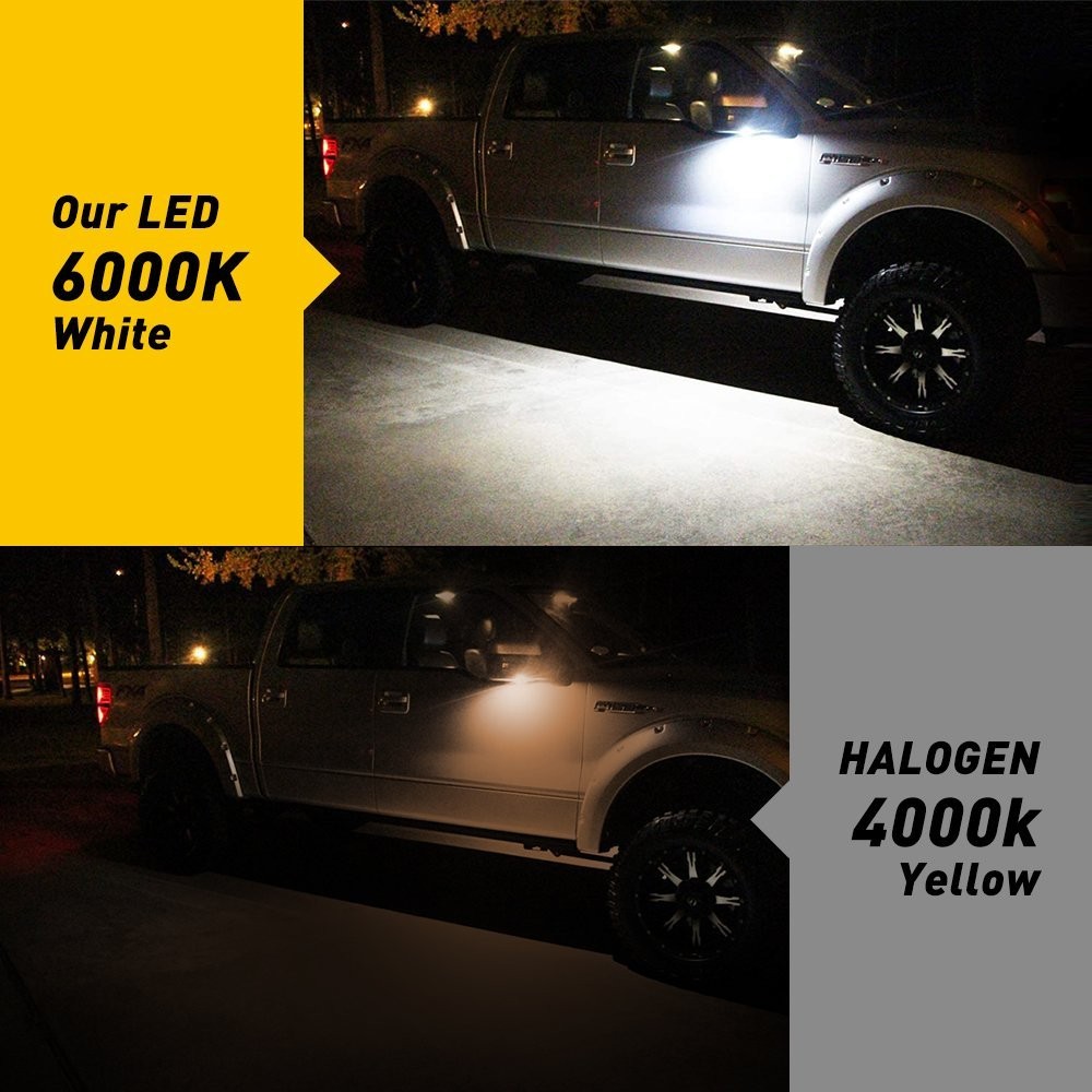 OXILAM Xenon White For Edge Ford Taurus Flex F150 Mirror Side LED Puddle Lights