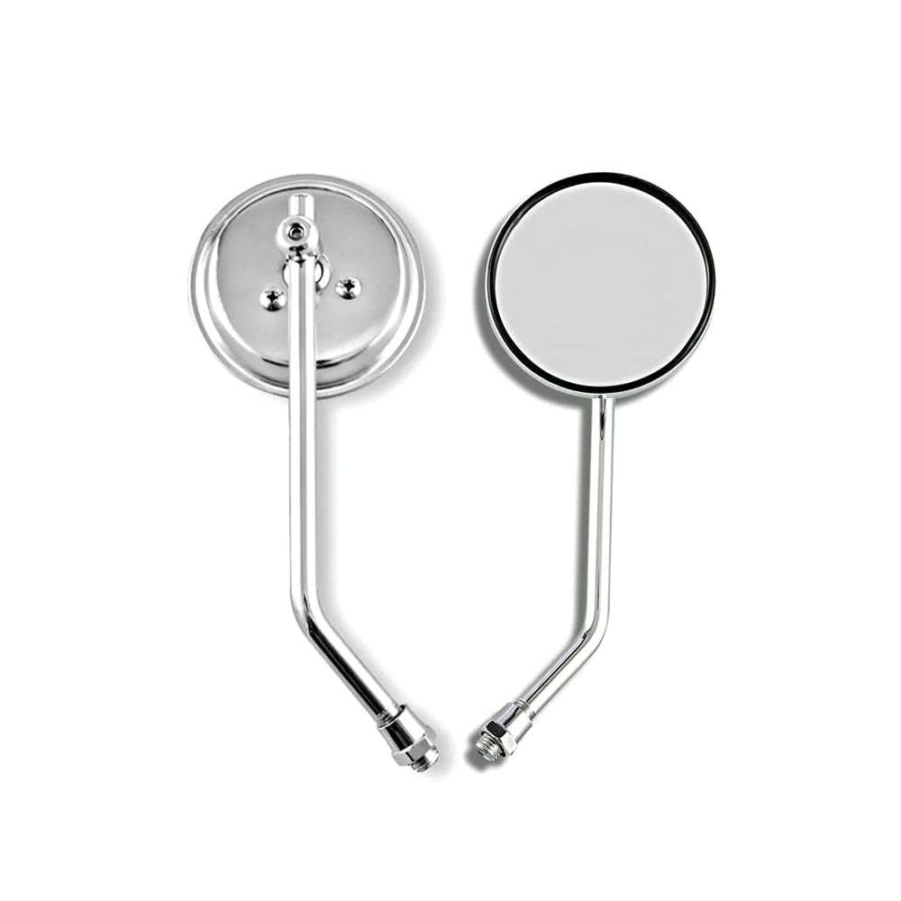 CHROME MOTORCYCLE ROUND REARVIEW SIDE MIRRORS 10MM UNIVERSAL FOR HONDA Kawasaki