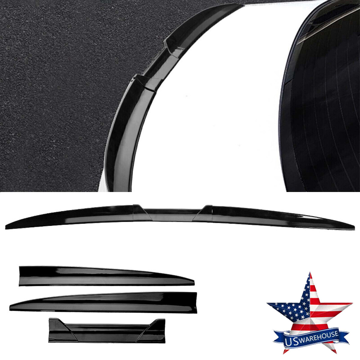 For Honda Accord 4DR Sedan 2013-2017 Gloss Black Car Rear Trunk Spoiler Lip Wing