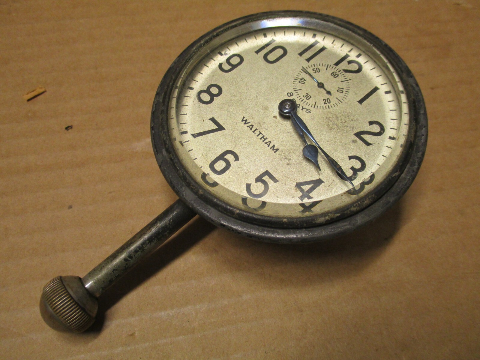 1920s 30s WALTHAM 8 DAYS Antique Automobile Clock