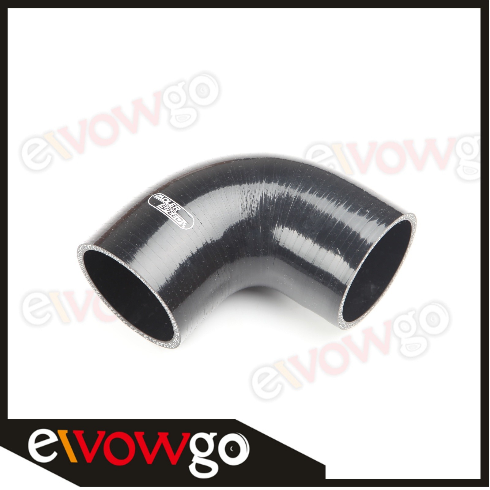 2.375″ 60MM ID Black Silicone Hose Turbo 90 Degree Elbow Coupler Pipe US STOCK
