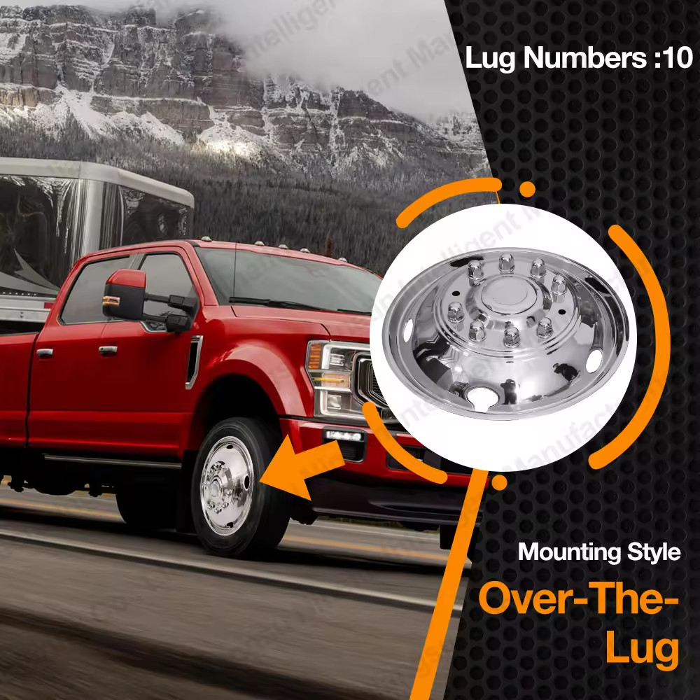 19.5″ 10 Lug Stainless Dual Wheel Simulator for 2005-2020 Ford F450 F550 Truck