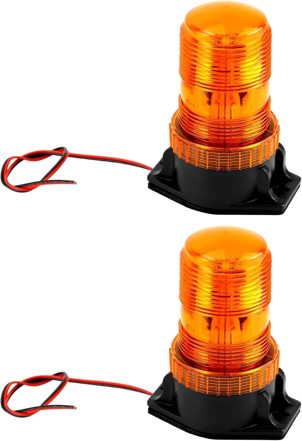 Amber 6W IP65 Strobe Beacon Pair LED-018 12-30V For Bus Truck Vehicle