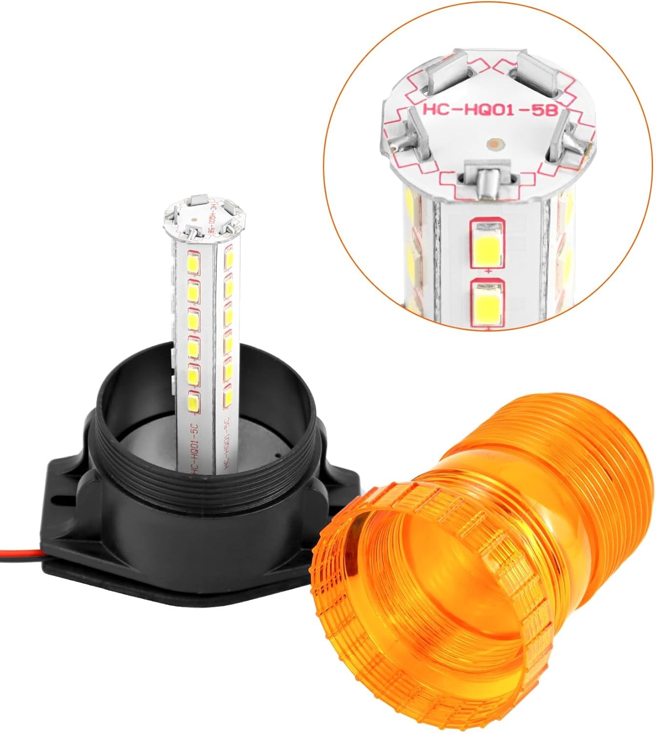 Amber 6W IP65 Strobe Beacon Pair LED-018 12-30V For Bus Truck Vehicle