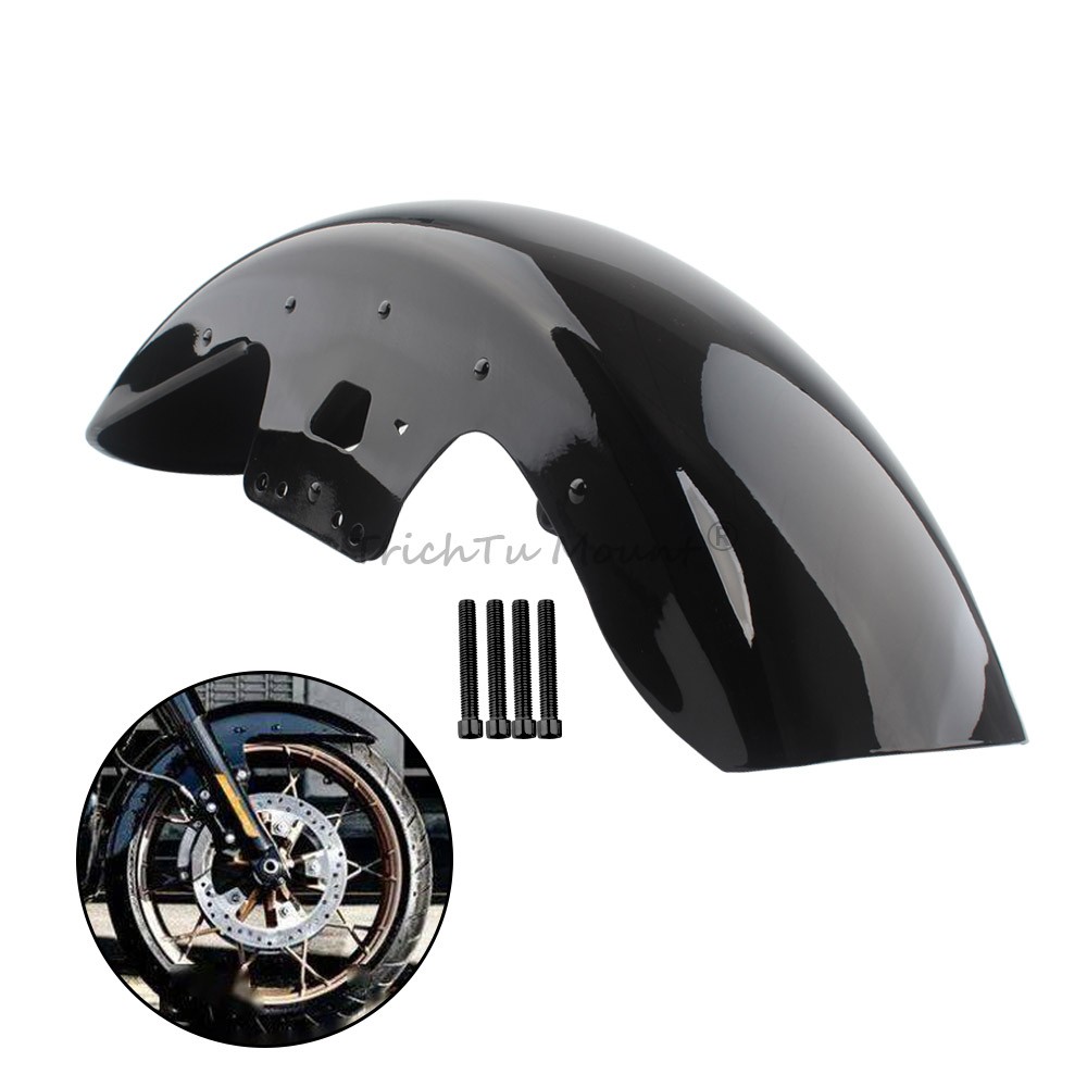 Front Fender 19″ Black For Harley Touring Street Glide Road King FLHT 2014-Up