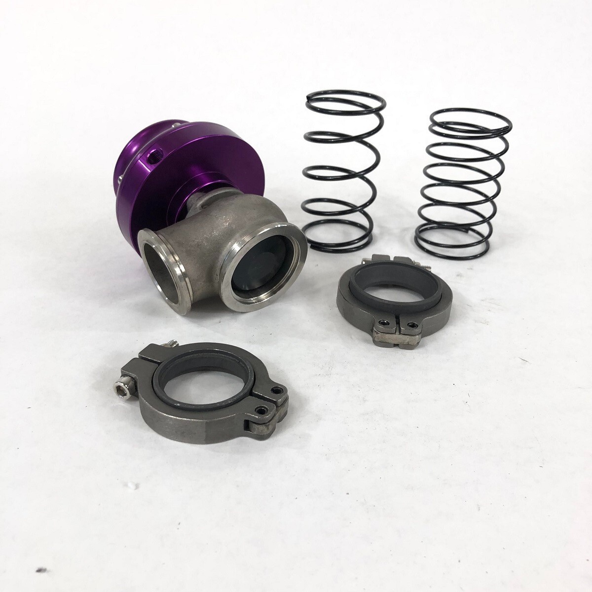 Adjustable Universal 38mm V-Band External Turbo Wastegate w/Elbow Adapter Purple