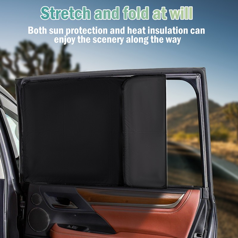 4PCS Car Sun Shade Curtains – 100% UV Protection Privacy Curtain Black
