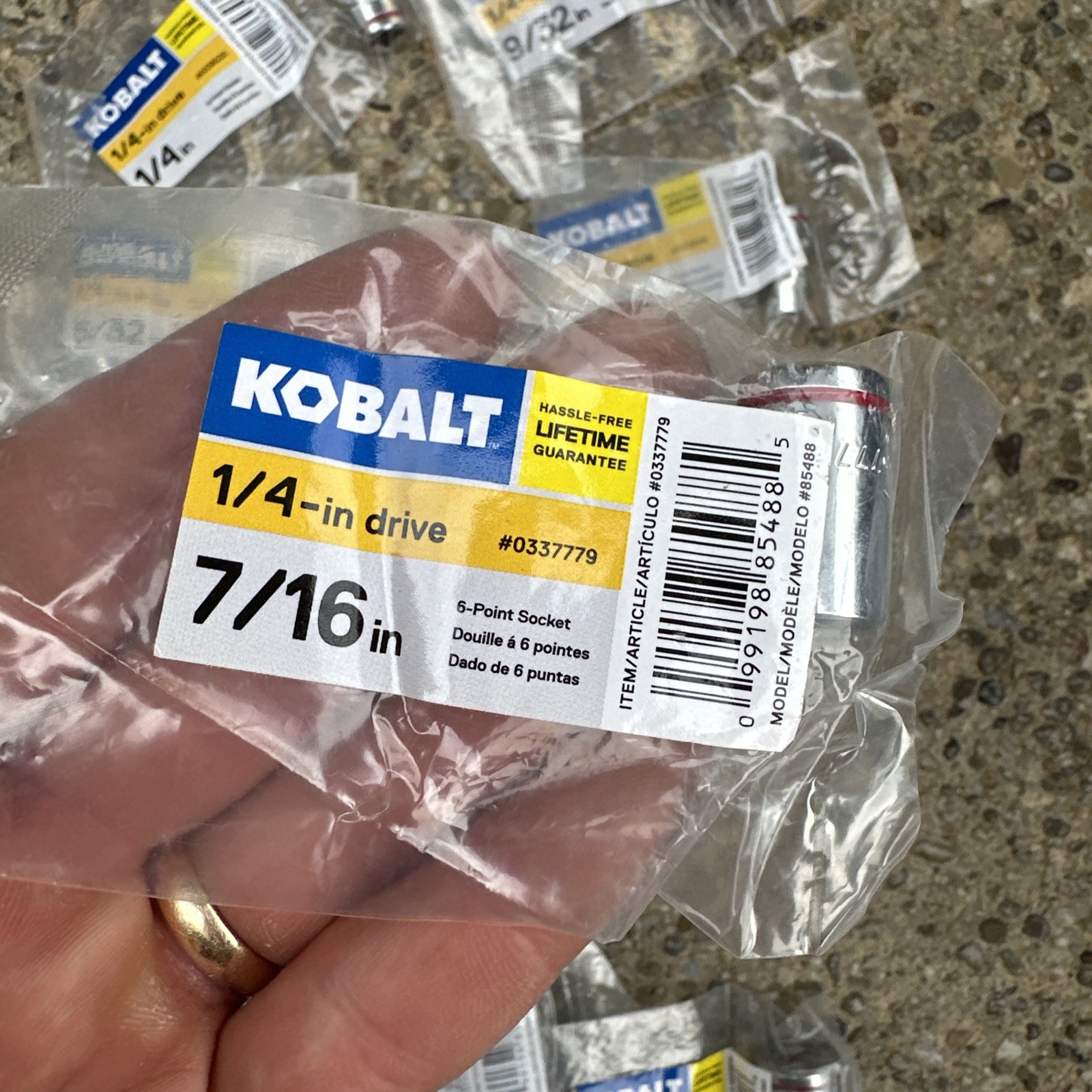 Kobalt 11-Piece SAE Shallow Socket Set 1/2″ Drive Bags. Sealed GG1