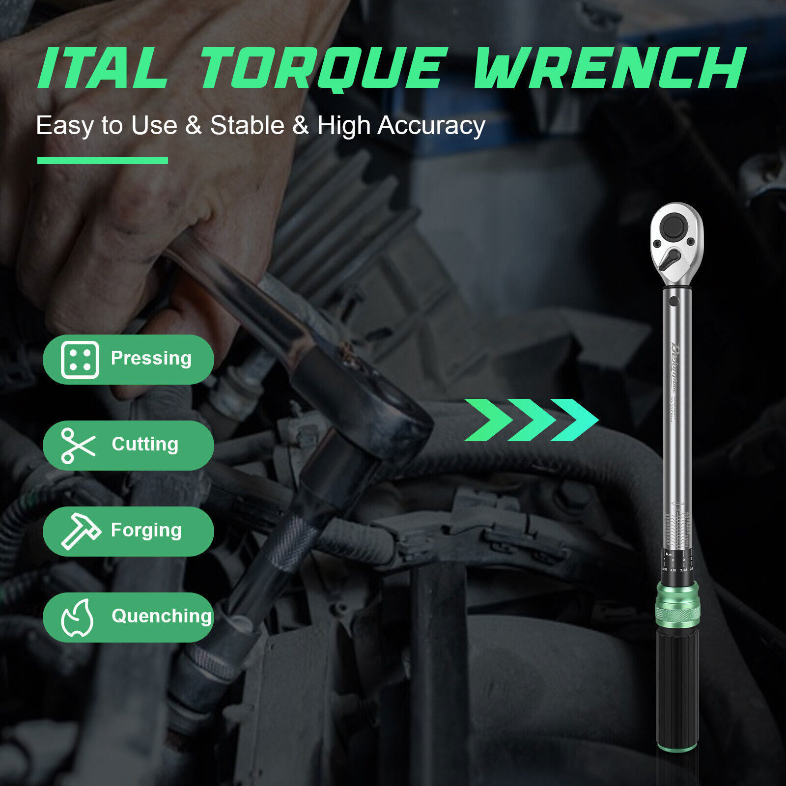 1/2″ Drive Click Torque Wrench Snap Socket Ratcheting 14.76~162 FT-LB/20~220N.M