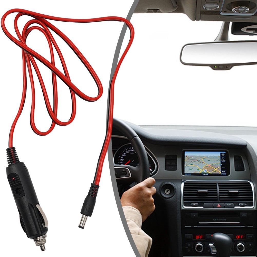 Car Power Cord Accessories 120cm/3.9ft Car Power Supply Adapter DC 12V