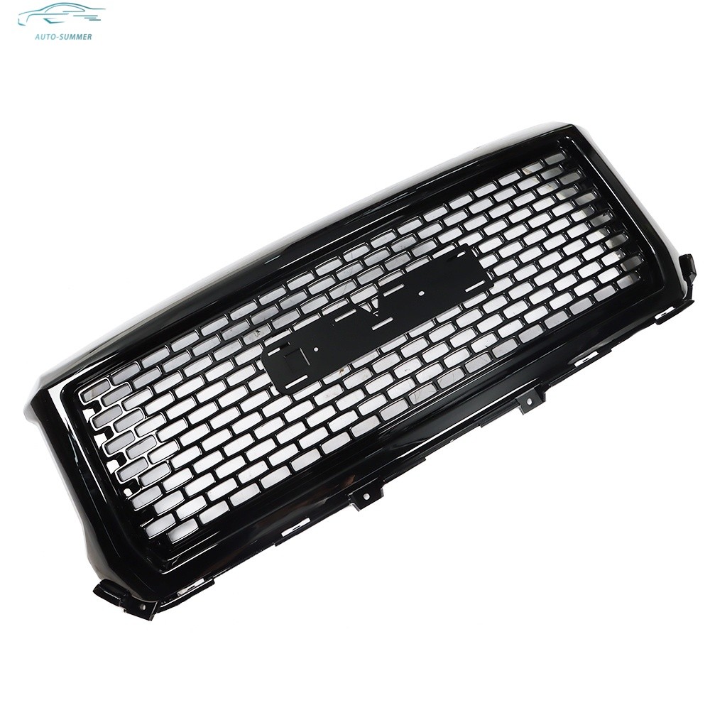 Polished Upper Center Grille Assembly Gloss Black For GMC Sierra 1500 14-2015