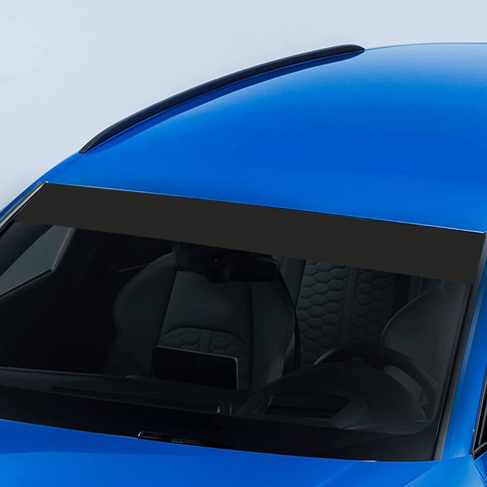 Car Front Windshield Sun Visor Matte Black Strip Sticker Sun Shade Accessories