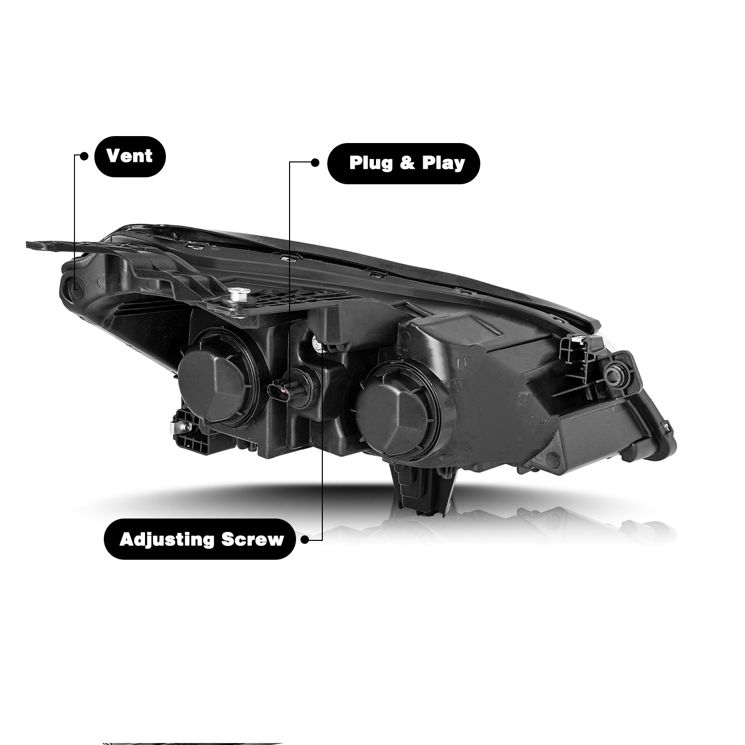 Pair For 2009-2012 Chevy Traverse Headlights Headlamps W/ Bulbs Assembly Sets