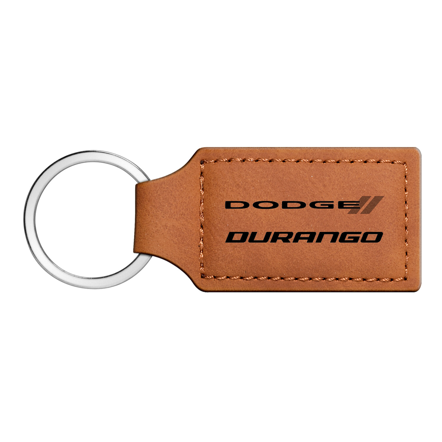 Dodge Durango Rectangular Brown Leather Key Chain Key-ring