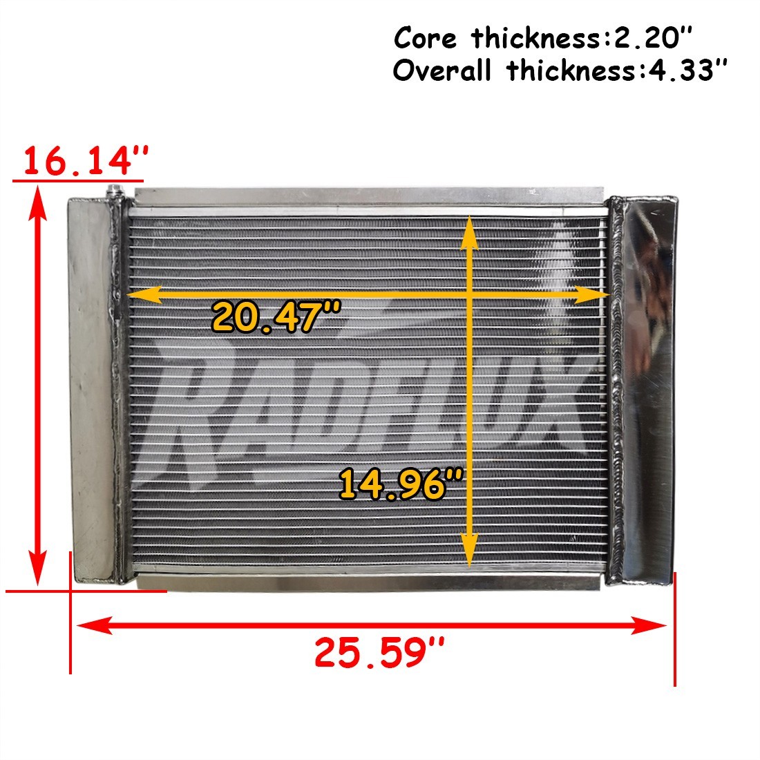 26″ x 16″ Overall Size Aluminum Performance Custom Radiator Kit #204115B 2-Rows