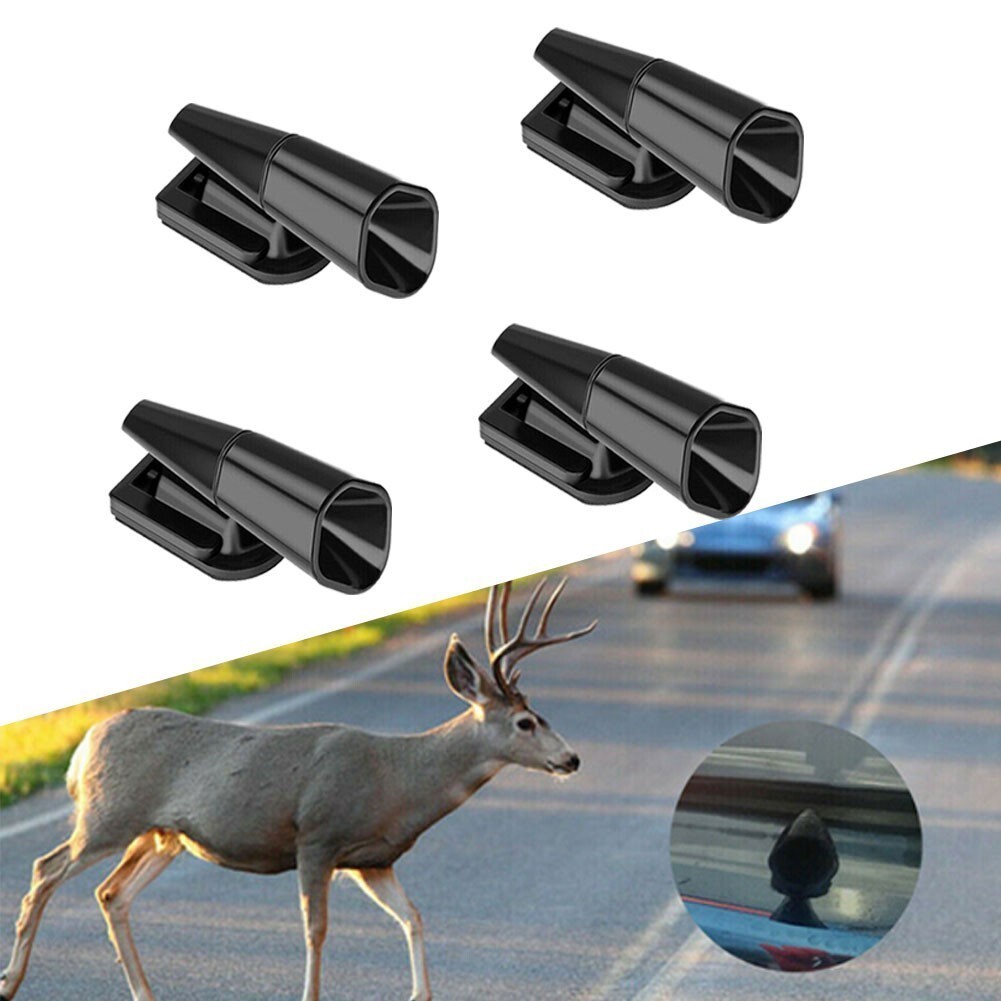 4pcs Ultrasonic Car Deer Whistle Animal Repeller Auto Safety Fits All Vehicles