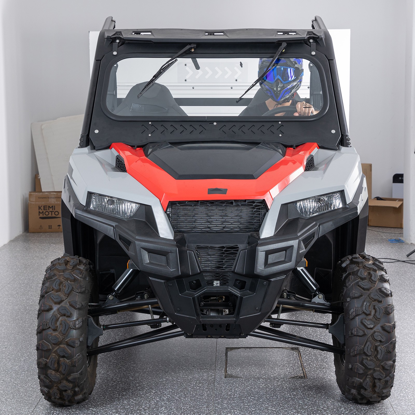 UTV Glass Windshield W/ Vents+ Dual Manual Wipers for Polaris General XP 1000 4