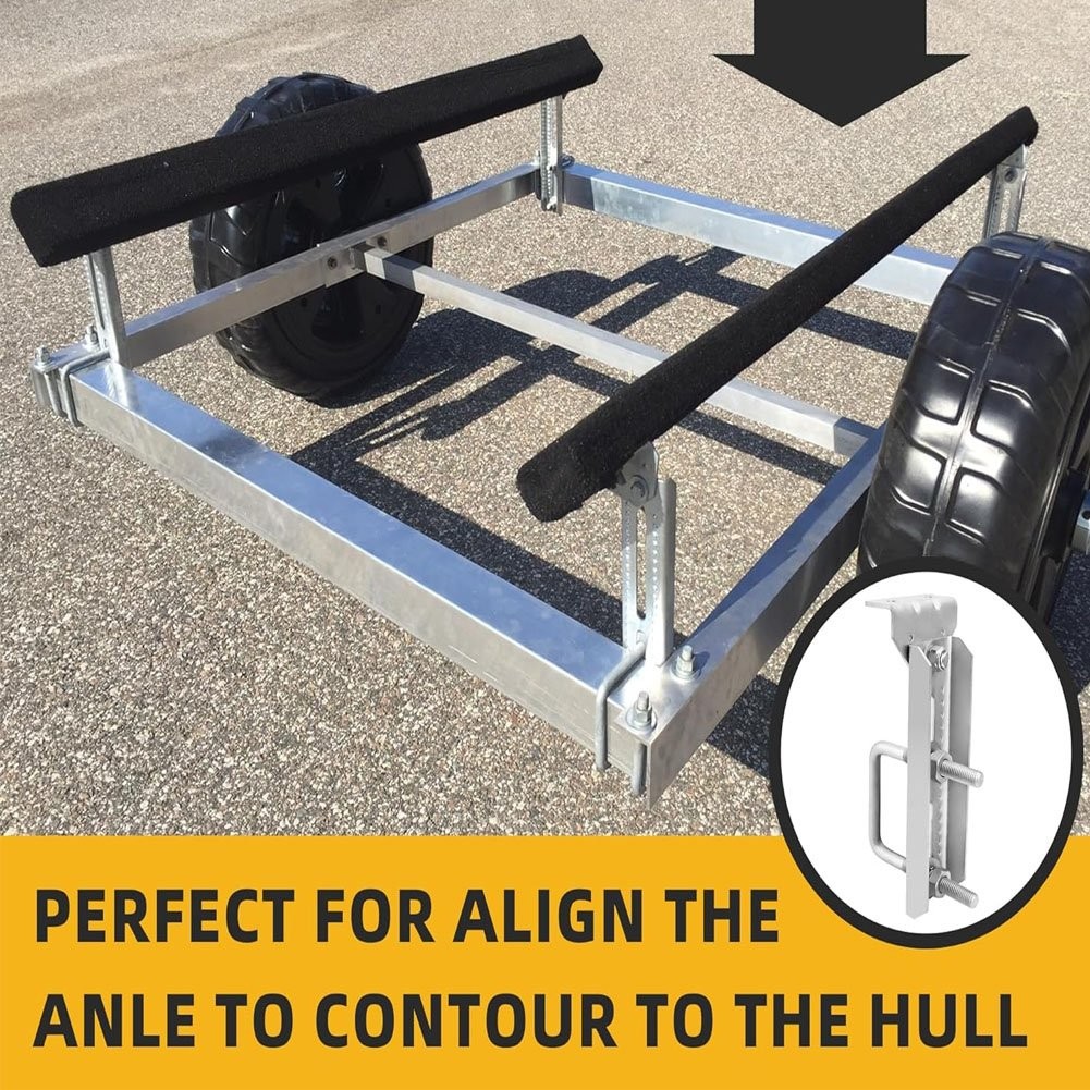 (4) 10″ Galvanized Swivel Top Bunk Bracket Kit and Hardware for Boat Trailer 3×3