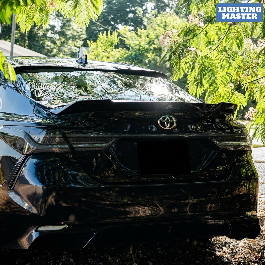 Smoked LED Tail Lights Fits Toyota Camry 8th Gen 2018-2024 Rear Lights White Bar