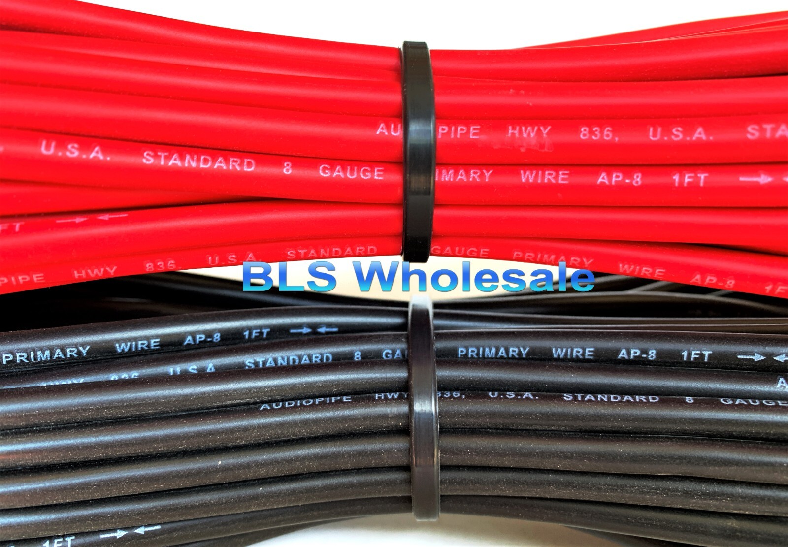 25ft Each Red & Black 8 Gauge Power Wires Car Auto Primary Wire Cable Wiring