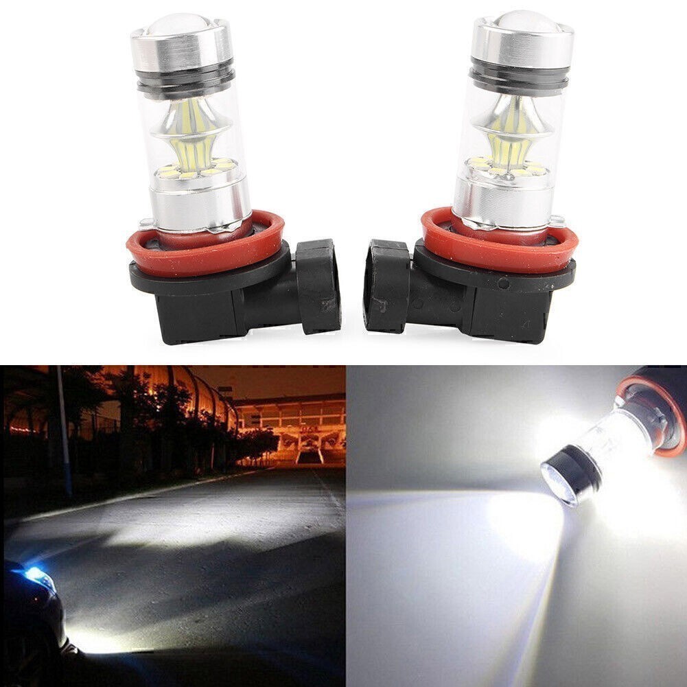 2pcs H8 H11 6000K 100W 3030 SMD High Power White LED Fog Driving Light Bulb