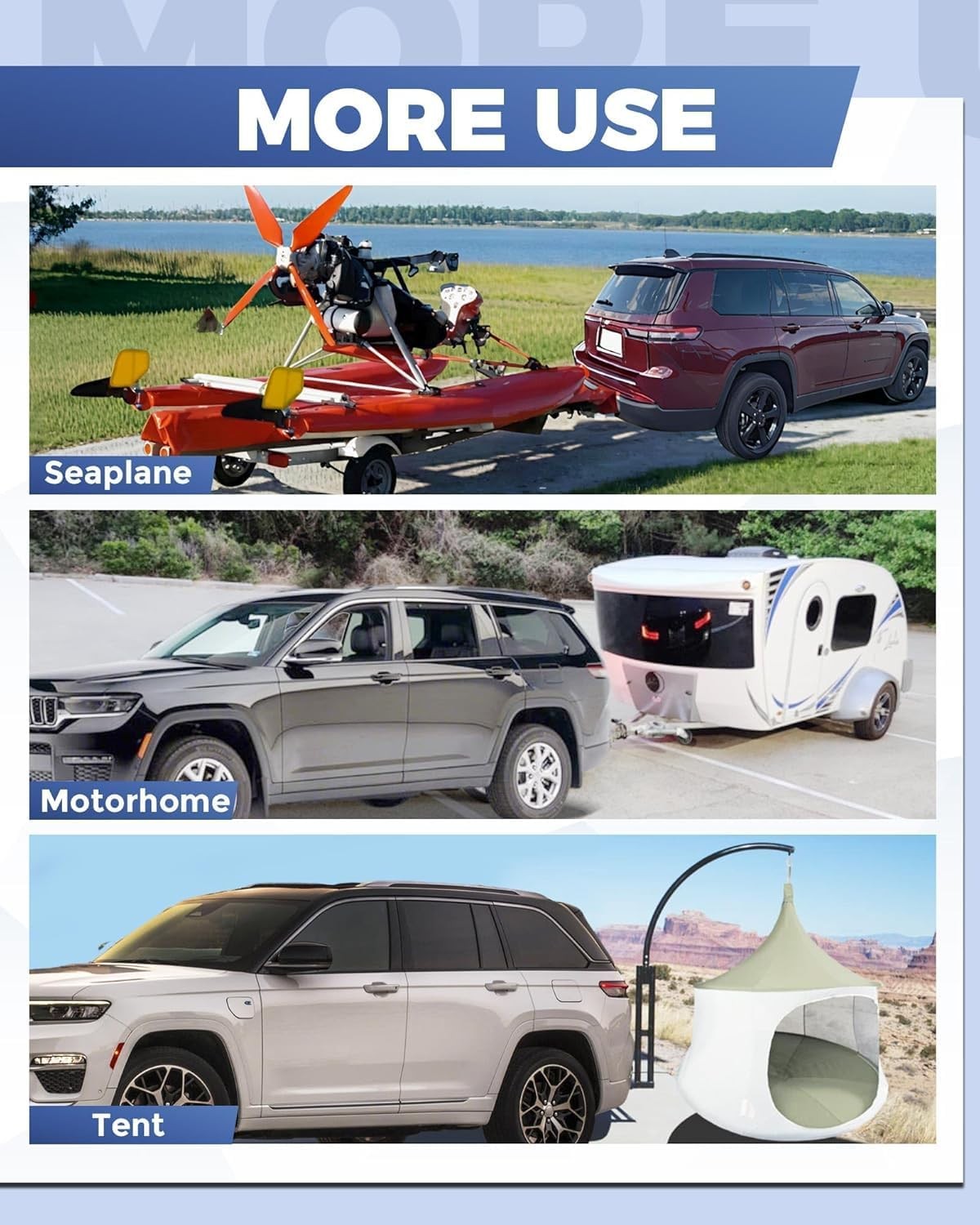 Class III 2″ Trailer Hitch Receiver For 2021-2023 Jeep Grand Cherokee L 3-ROW