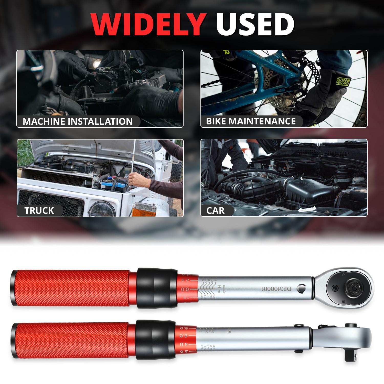 1/4″ Drive 20-200 FT.-LB / 2.26-22.6 N.M Click Torque Wrench Set w/ Storage Case