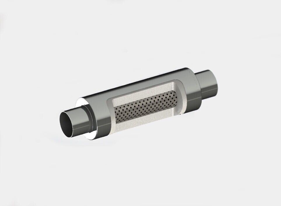 Muffler 3″ Inlet/Outlet 19″ Overall 5″ Round body Performance Hi-Flow Exhaust