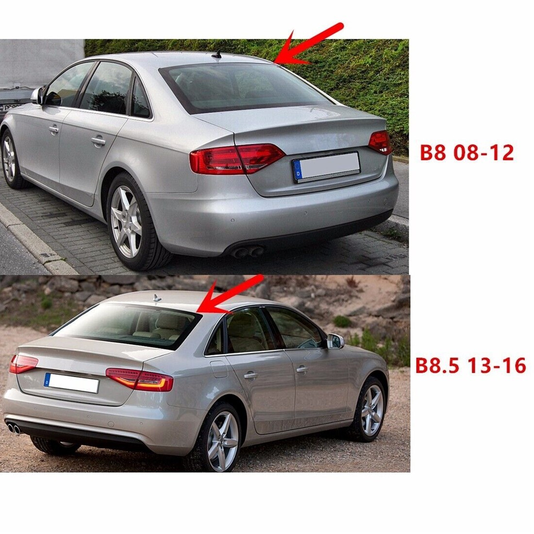 Fits 09-16 AUDI A4 B8 B8.5 S4 Gloss Black RS Style Rear Window Roof Spoiler Wing