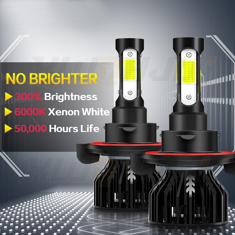 2X H13 9008 Super Bright LED Headlight Bulbs Kit 660000LM 6000K White Hi-Lo Beam