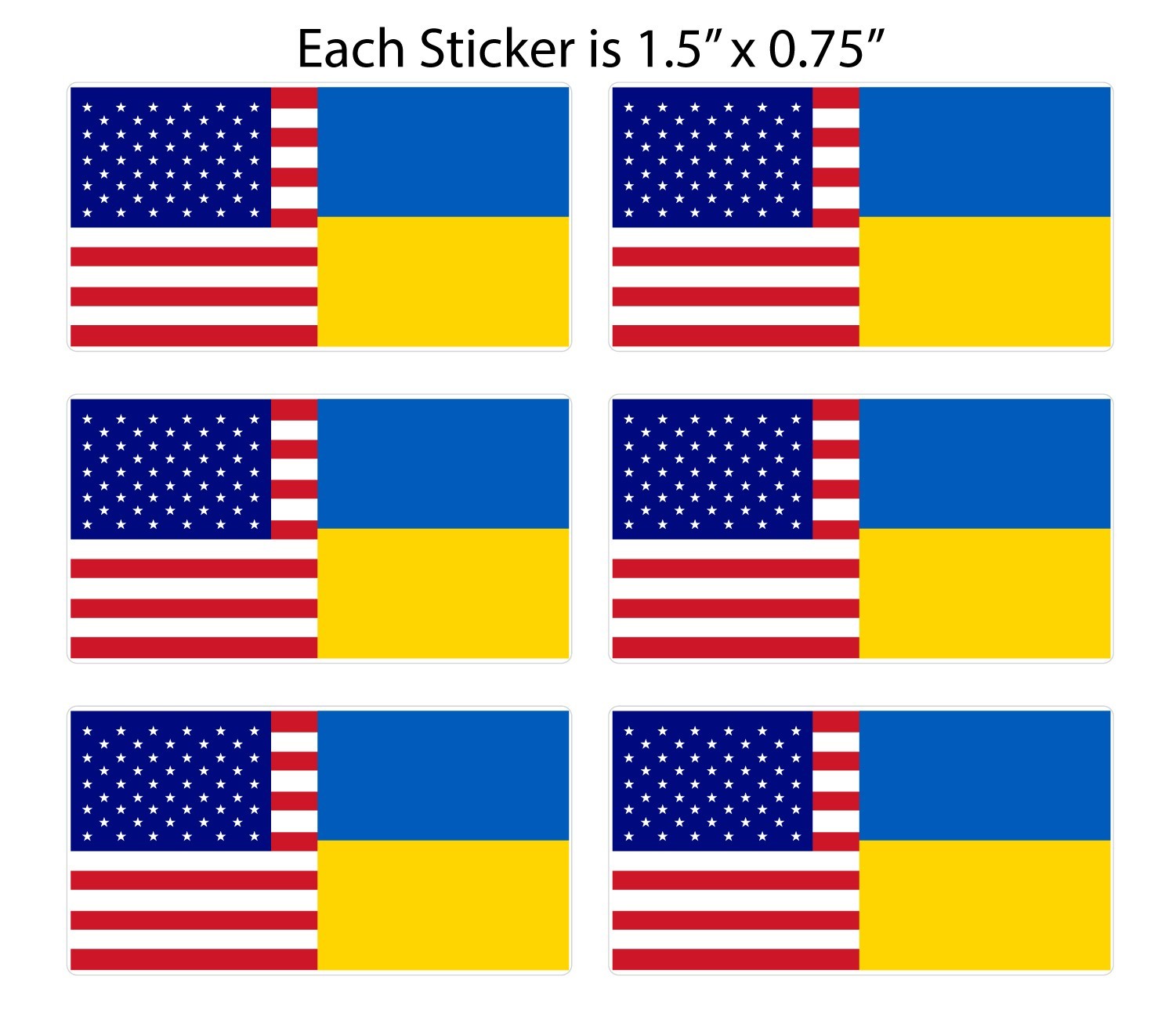 SD USA PRINT Half USA Ukraine Flag American Ukrainian Sticker Decal