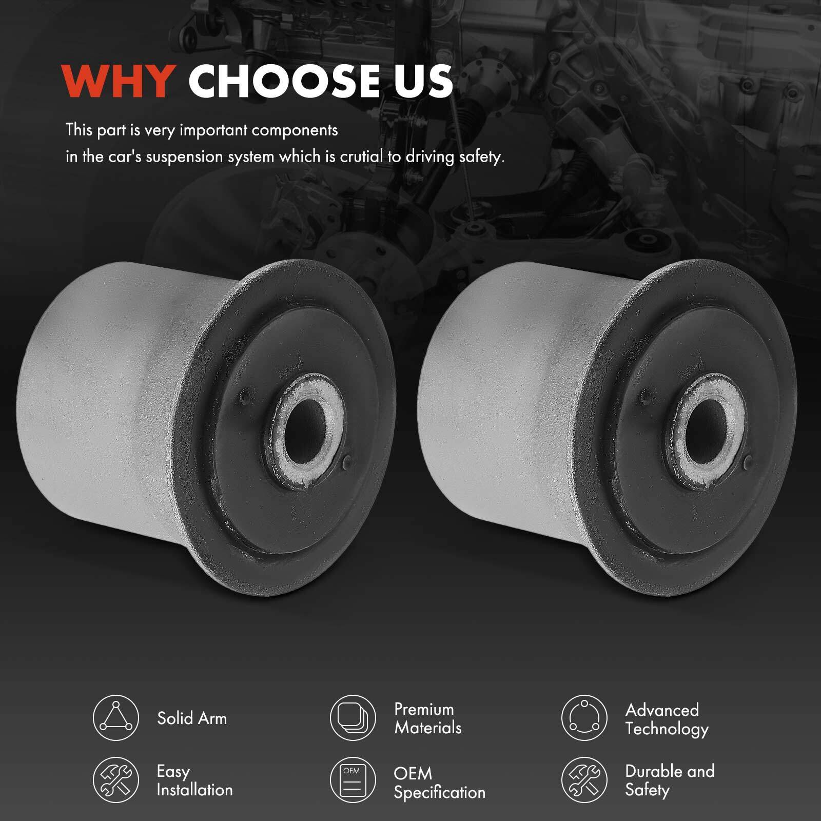2Pcs Front /Rear Left & Right Upper Control Arm Bushing for Jeep XJ TJ Cherokee