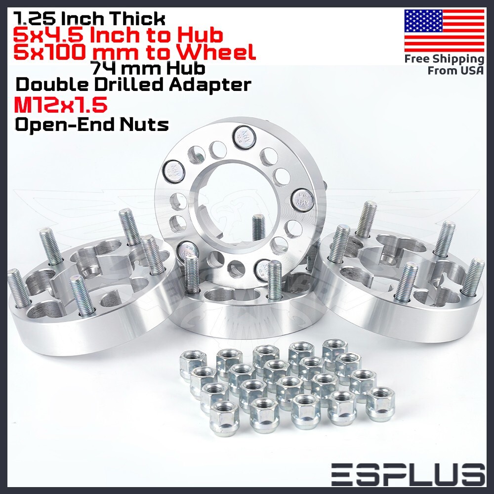 4x 1.25″ 5×4.5″ Hub to 5x100mm Different Wheel Convert Adapter Fit Nissan/Subaru