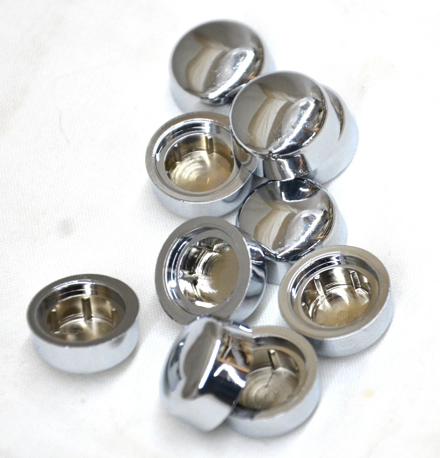 Hex Head Bolt Nut Cover Dome for 3/8″ Wrench or Socket Chrome Plastic Set of 10