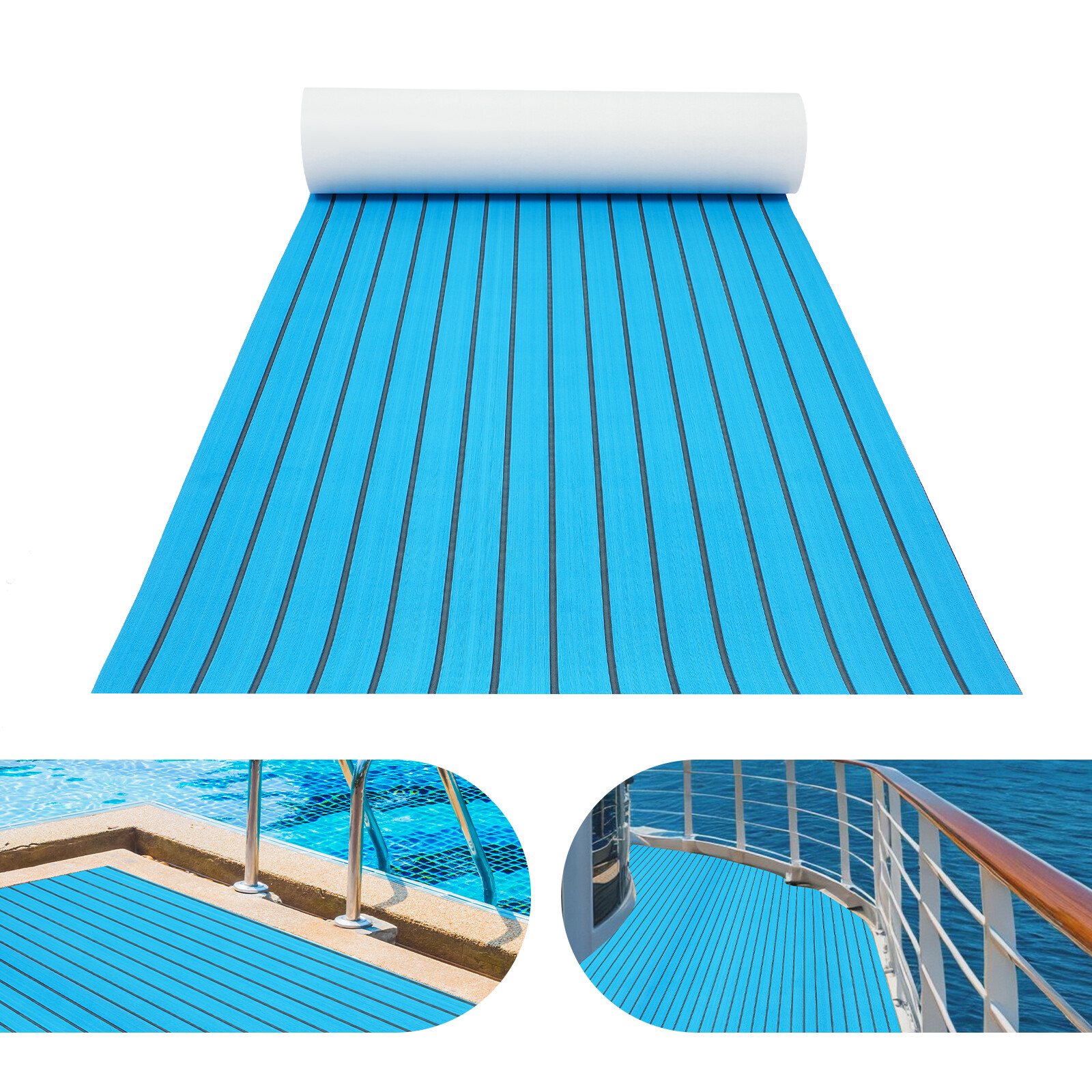 Self-Adhesive EVA Foam Anti-Slip Mat for Boat Decking, 94 × 35 in